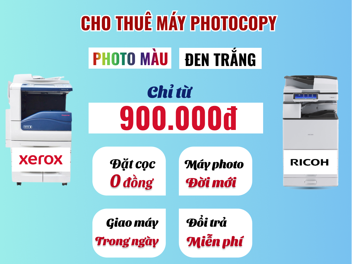 Cho thuê máy photocopy chỉ từ 900k